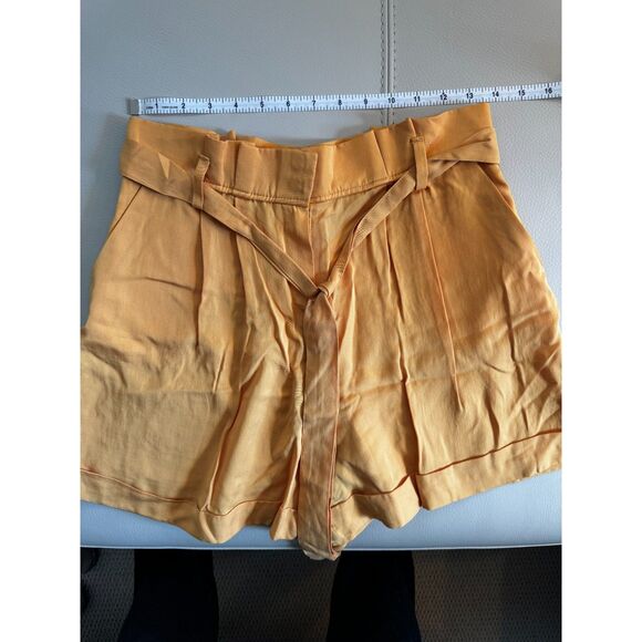 Ipekyol - Women's High Waisted Mustard Paper Bag Shorts Size 6 - Picture 2 of 8